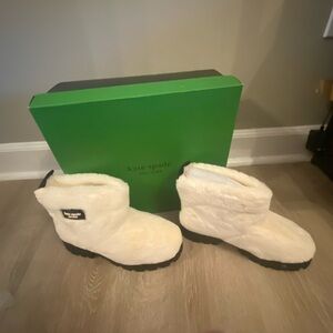 Kate Spade White Fur Boots